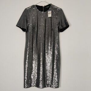 Lauren Ralph Lauren NEW Women's Mini Dress Size 6 Silver Cocktail Sequin Elegant